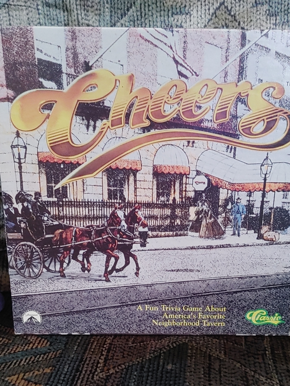 Classic Cheers Trivia Board Game - Gold, Brown, Red